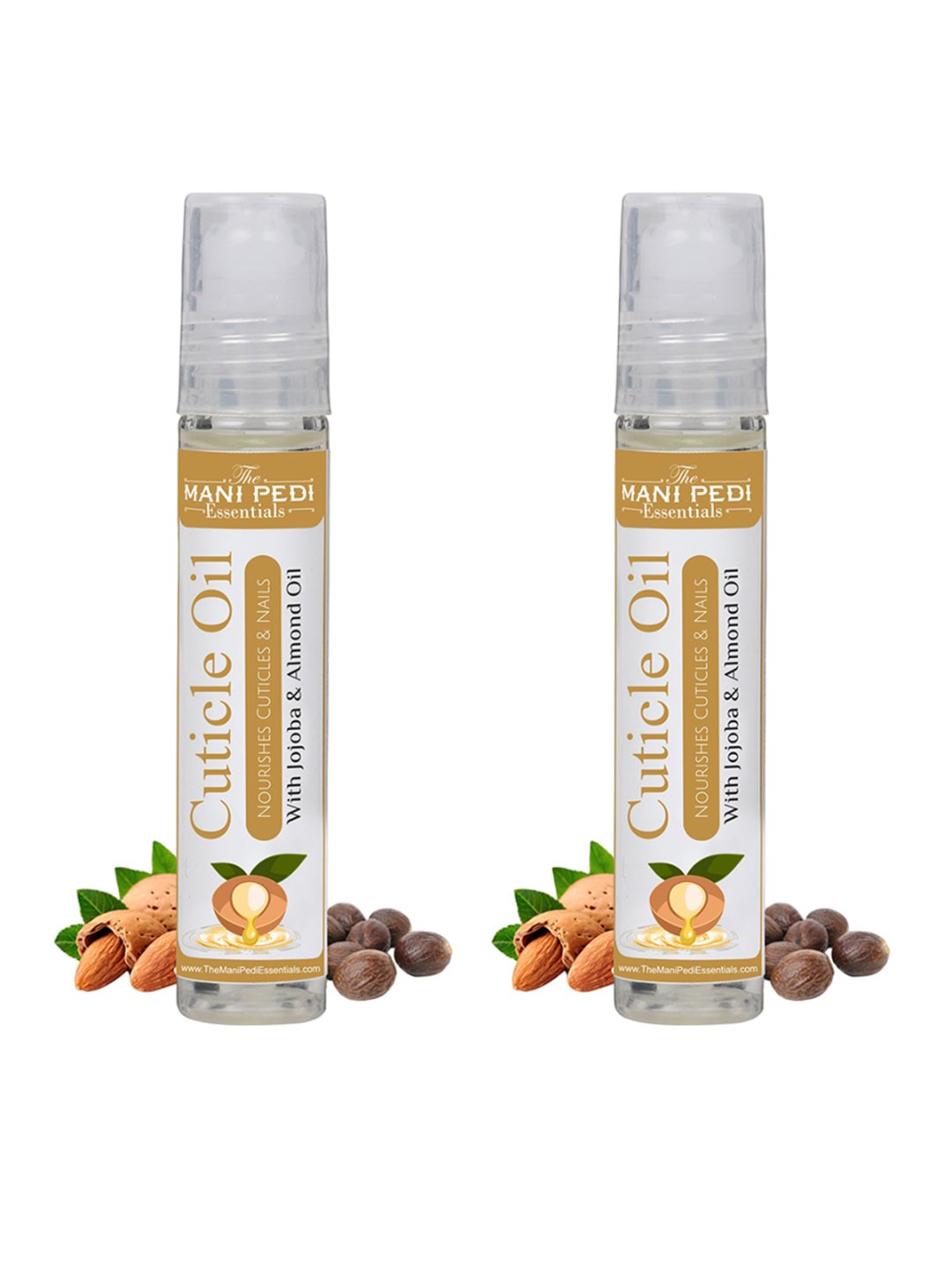 

The Mani Pedi Essentials Set of 2 Cuticle Oil with Almond & Jojoba - 10 ml each, White