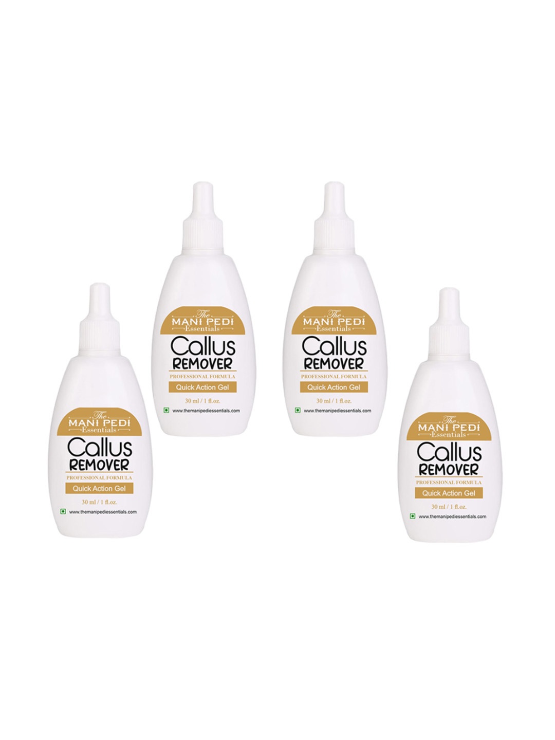 

The Mani Pedi Essentials Set of 4 Callus Remover Quick Action Pedicure Gel - 30 ml each, White