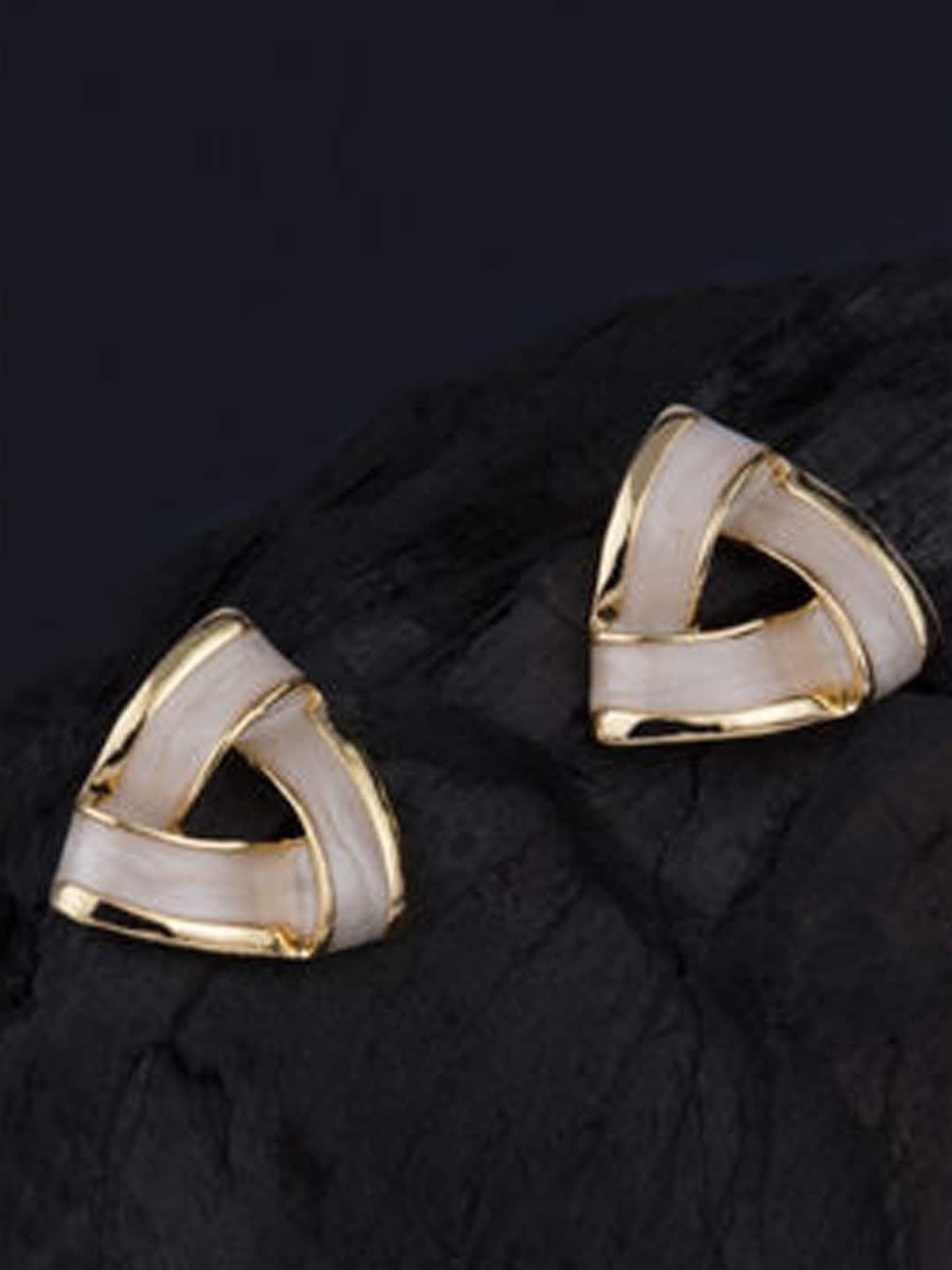 

Xivir Silver Plated Triangular Studs, White