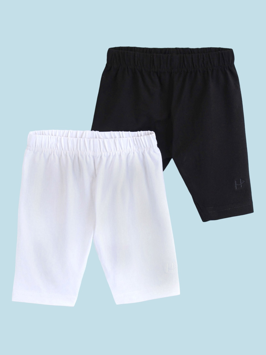 

Honeyhap Pack of 2 Girls Mid-Rise Cycling Shorts, White