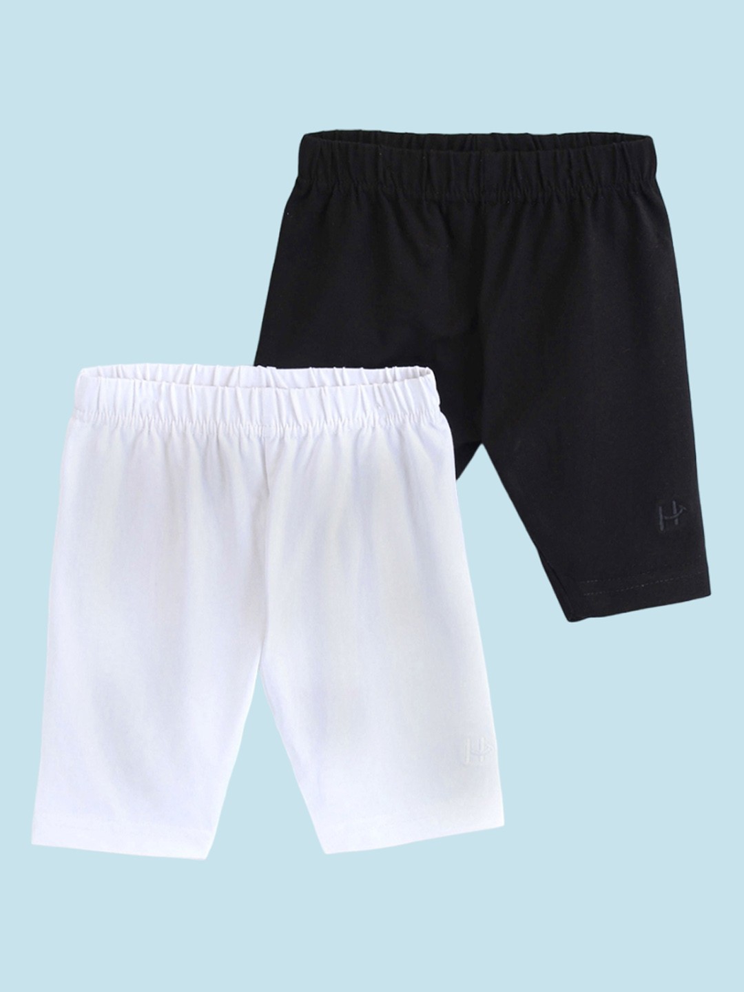 

Honeyhap Pack of 2 Girls Mid-Rise Cycling Shorts, White