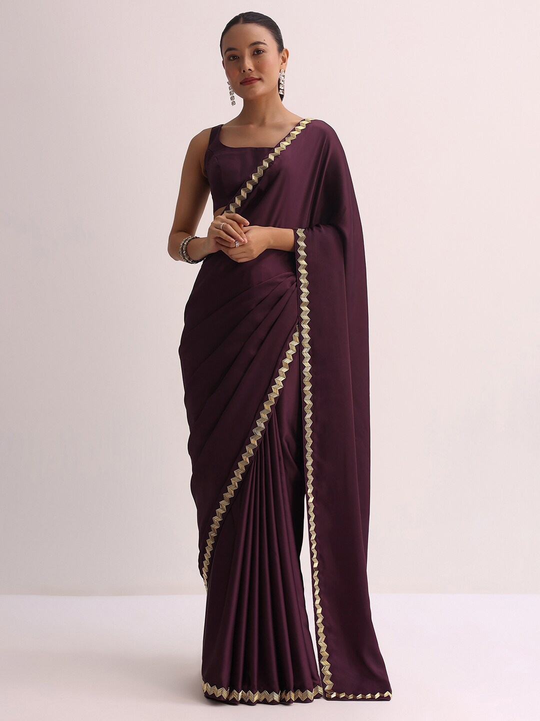 

KALKI Fashion Embroidered Satin Saree, Maroon