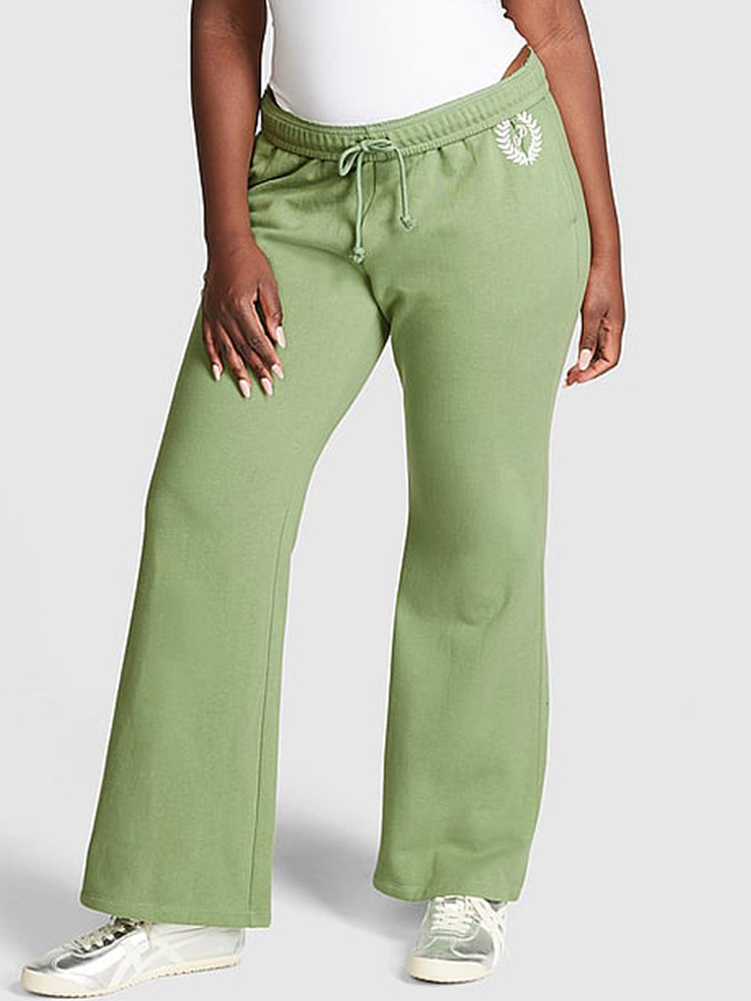 

Victoria's Secret PINK Women Extra-Credit Mid-Rise Flared Track Pants, Green