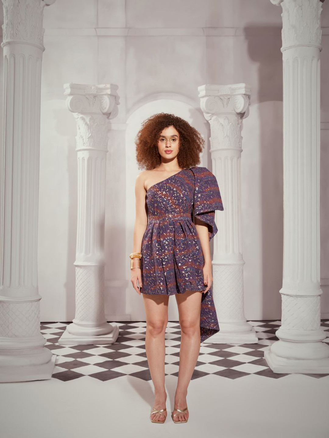 

Nikita Mhaisalkar Print Flutter Sleeve Georgette Maxi Dress, Red