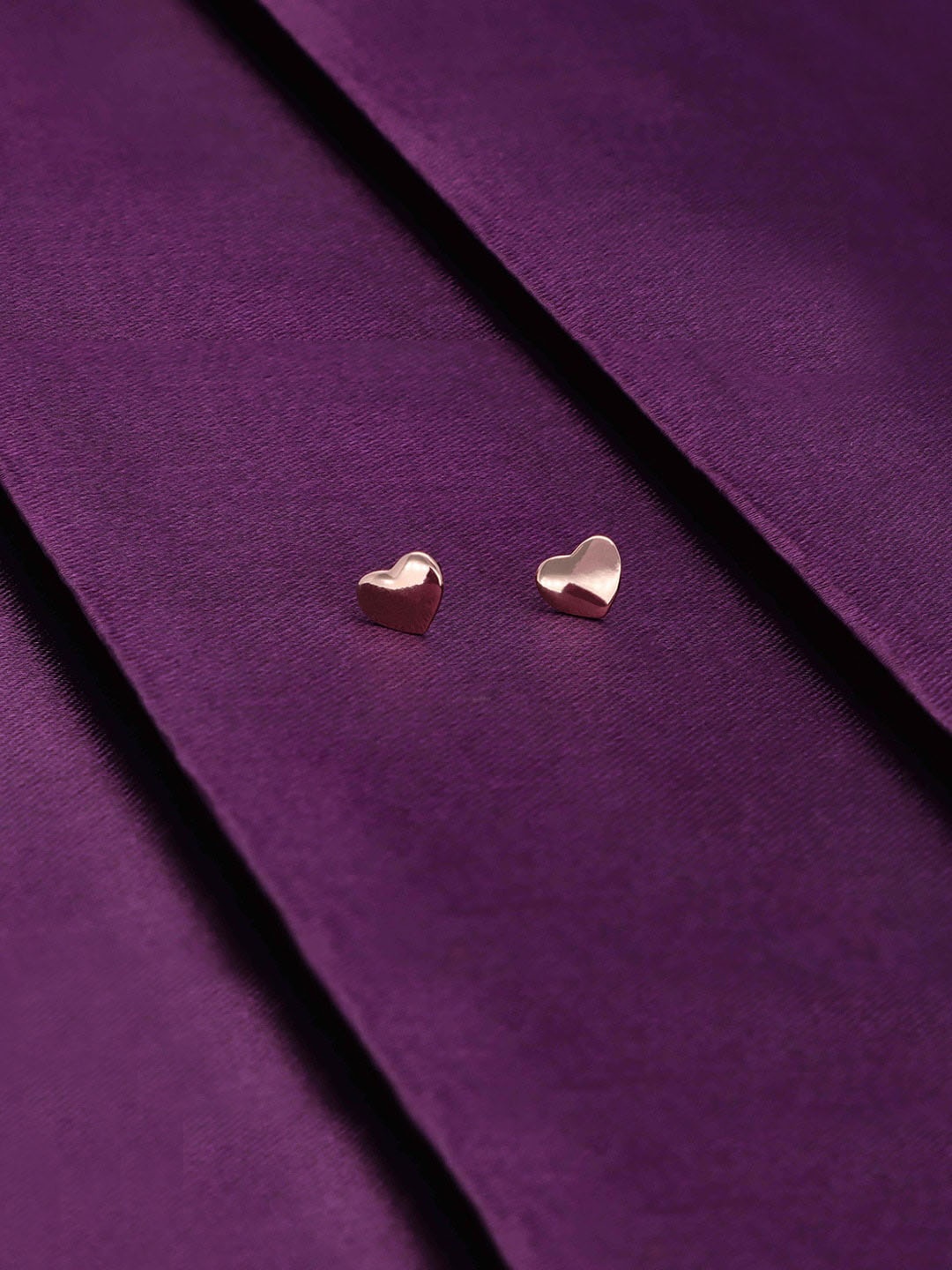 

KAI JEWEL 92.5 Sterling Silver Rhodium-Plated Heart Shaped Studs Earrings, Rose gold
