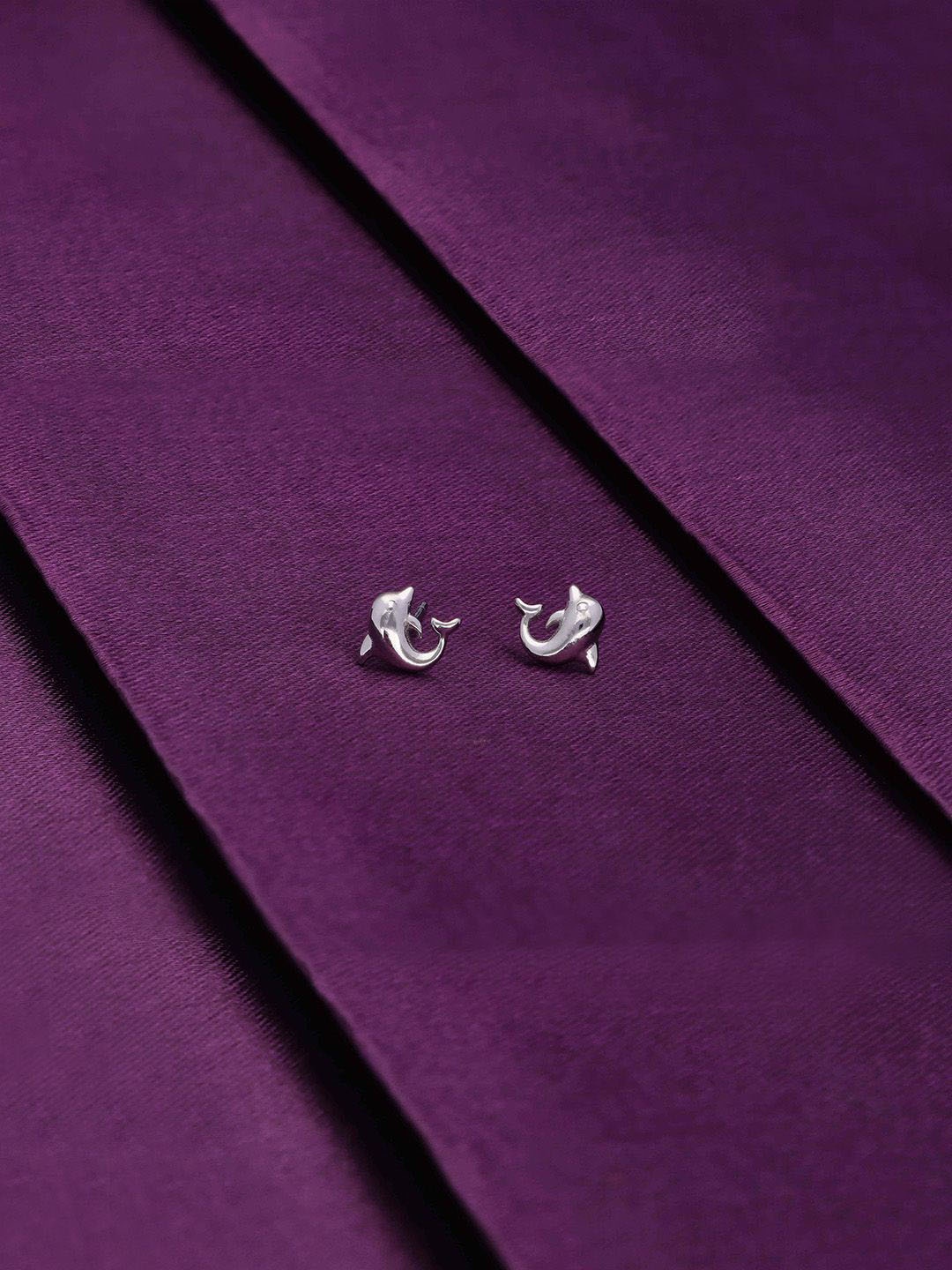 

KAI JEWEL 92.5 Sterling Silver Rhodium-Plated Playful Dolphins Studs Earrings