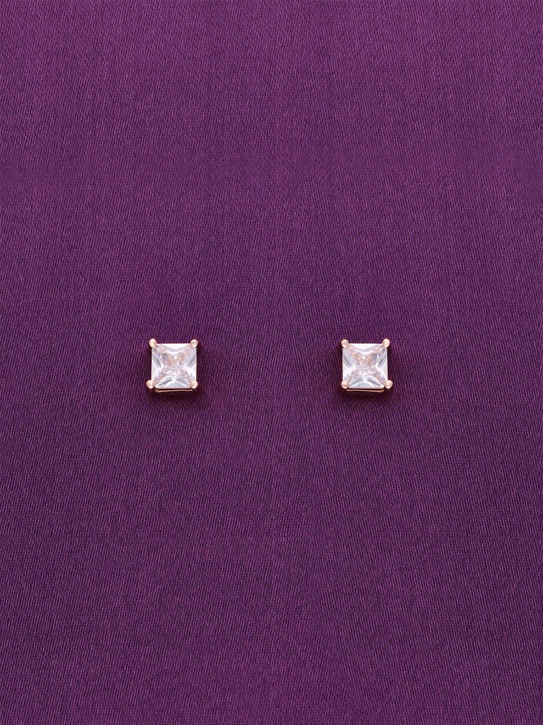 

KAI JEWEL 925 Sterling Silver Rhodium-Plated Cubic Zirconia Studded Studs Earrings, Rose gold
