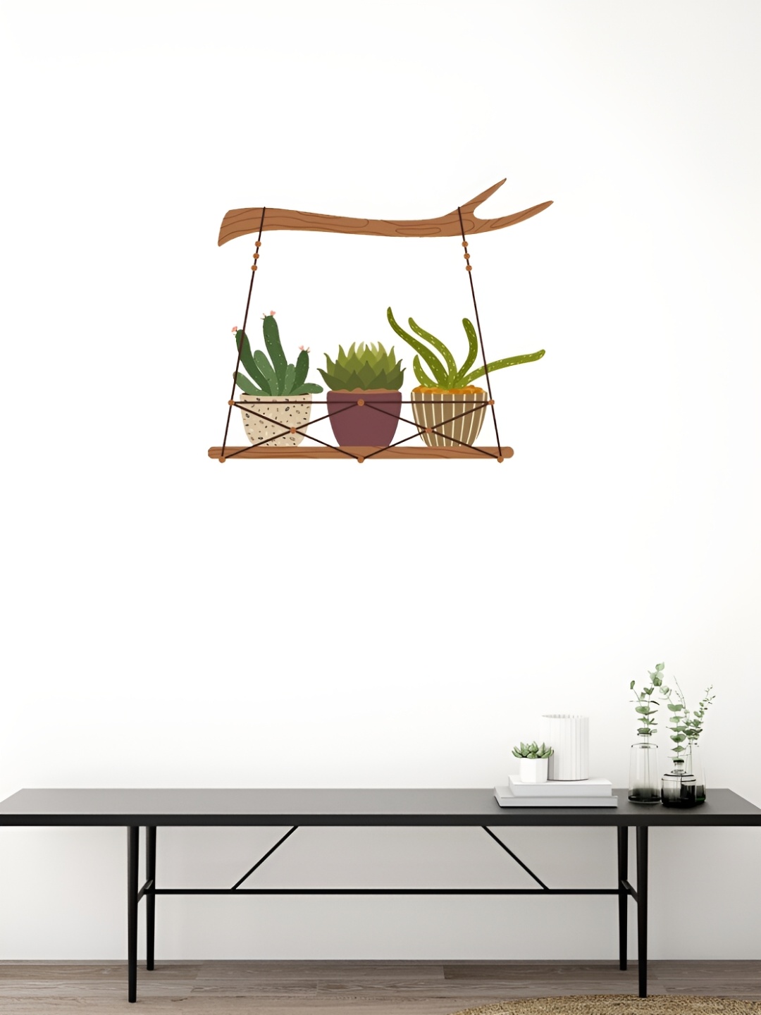 

CVANU Brown & Green Printed Self-Adhesive Wall Sticker