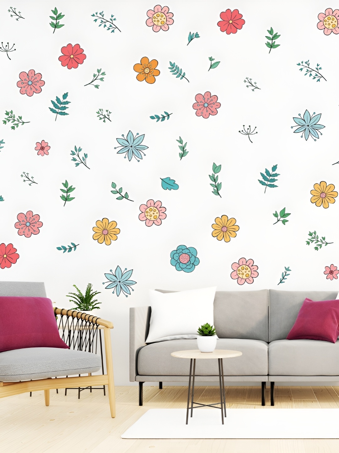 

CVANU White Printed Self-Adhesive Wall Sticker