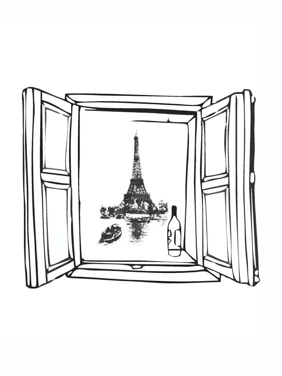 

CVANU Black Printed Self-Adhesive Wall Sticker