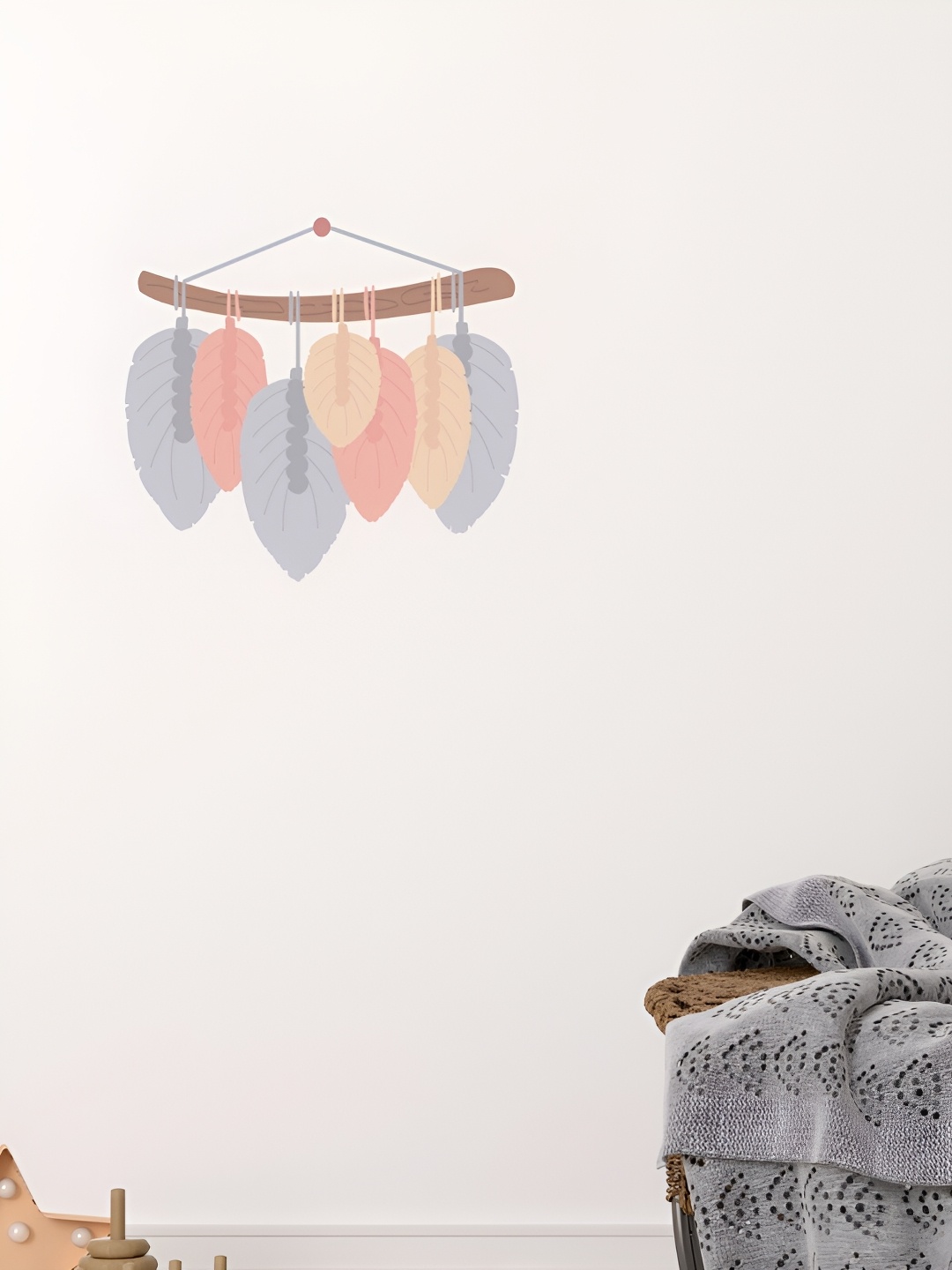 

CVANU Blue & Pink Printed Self-Adhesive Wall Sticker