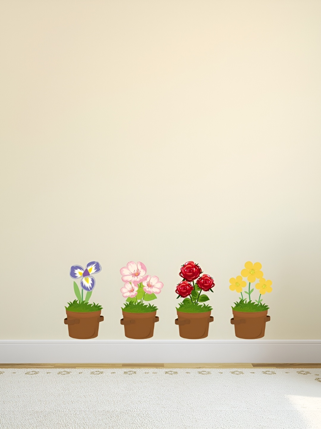 

CVANU Brown & Green Printed Self-Adhesive Wall Sticker