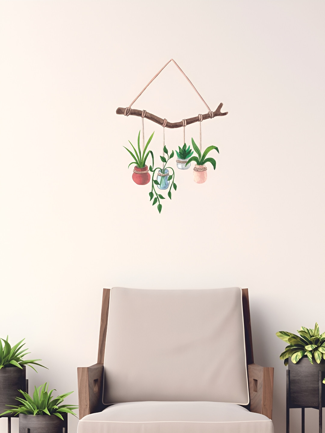 

CVANU Brown & Green Printed Self-Adhesive Wall Sticker