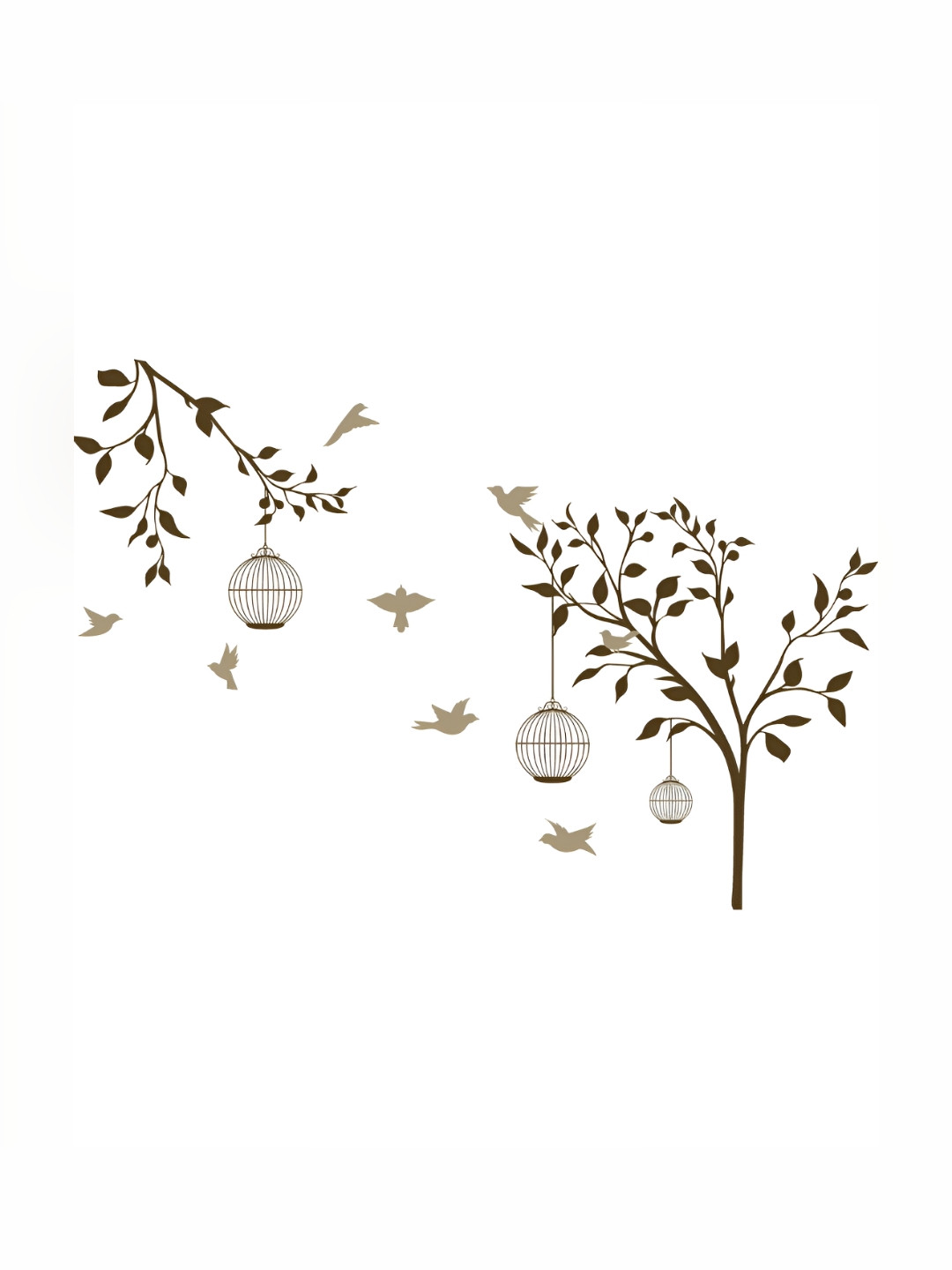 

CVANU Brown Printed Self-Adhesive Wall Sticker