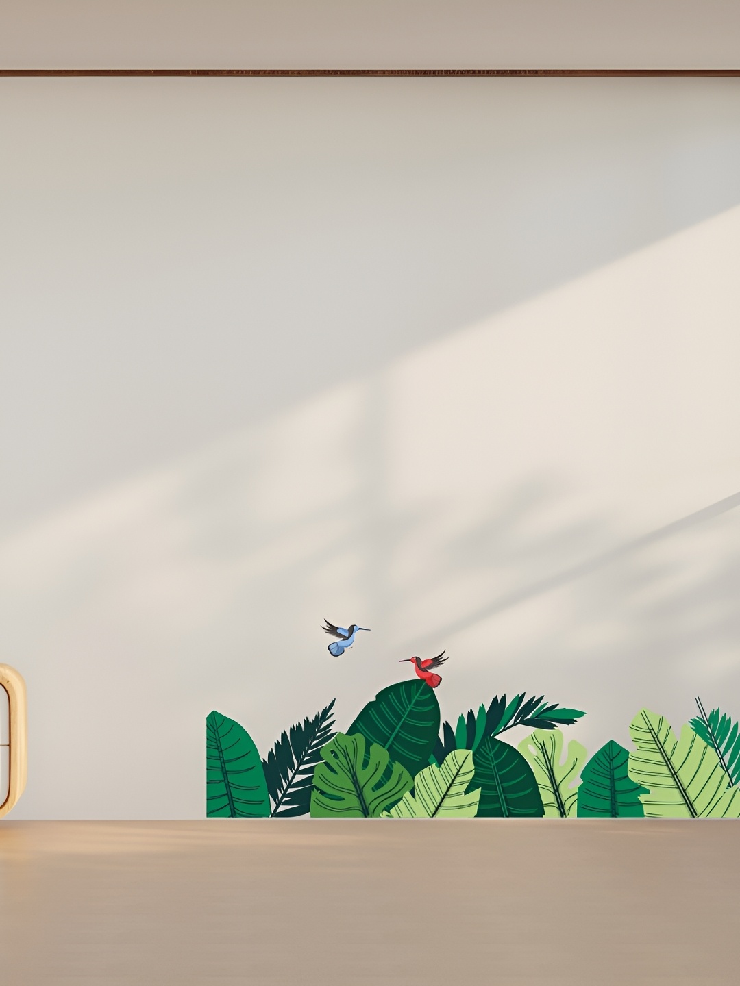 CVANU Green Printed Self-Adhesive Wall Sicker