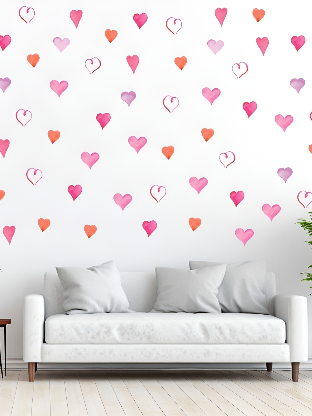 

CVANU White & Pink Printed Self-Adhesive Wall Sicker