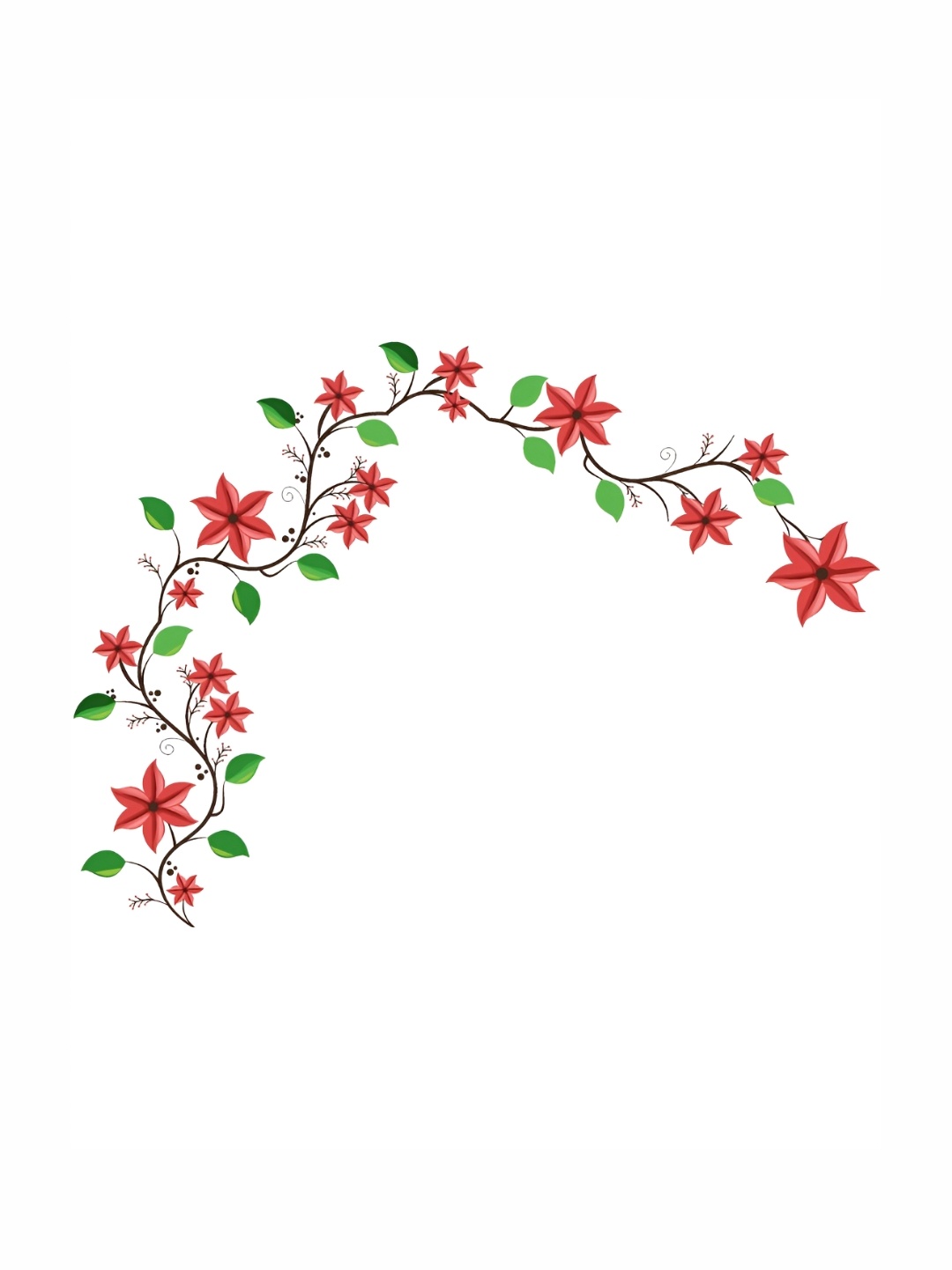 CVANU Red Printed Self-Adhesive Wall Sicker