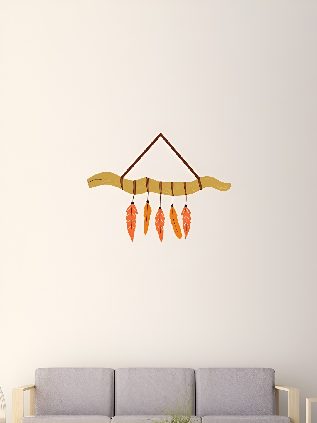 

CVANU Brown & Orange Colored Printed Self-Adhesive Wall Sicker