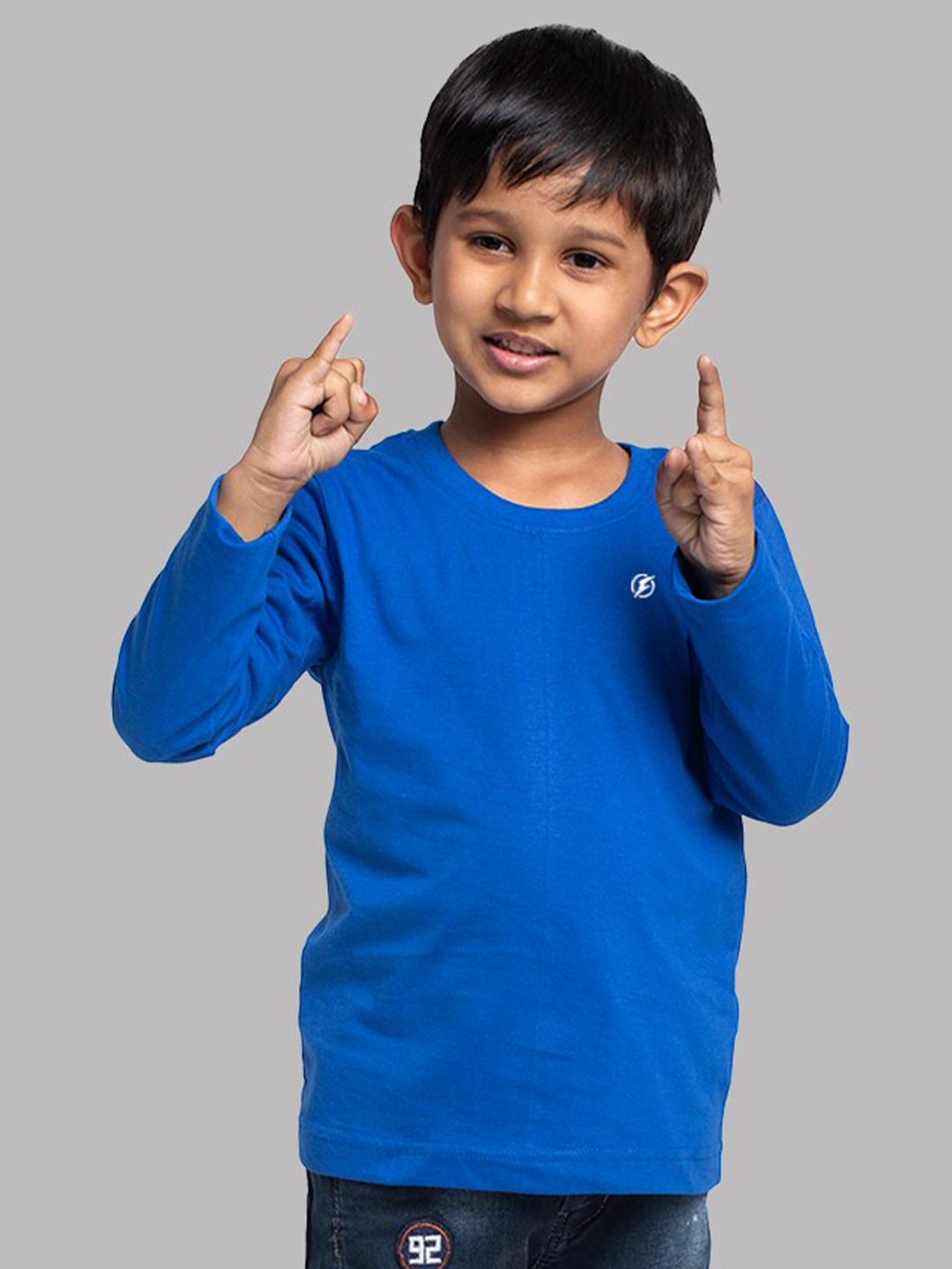 

Friskers Boys Round Neck Long Sleeves Cotton T-shirt, Blue