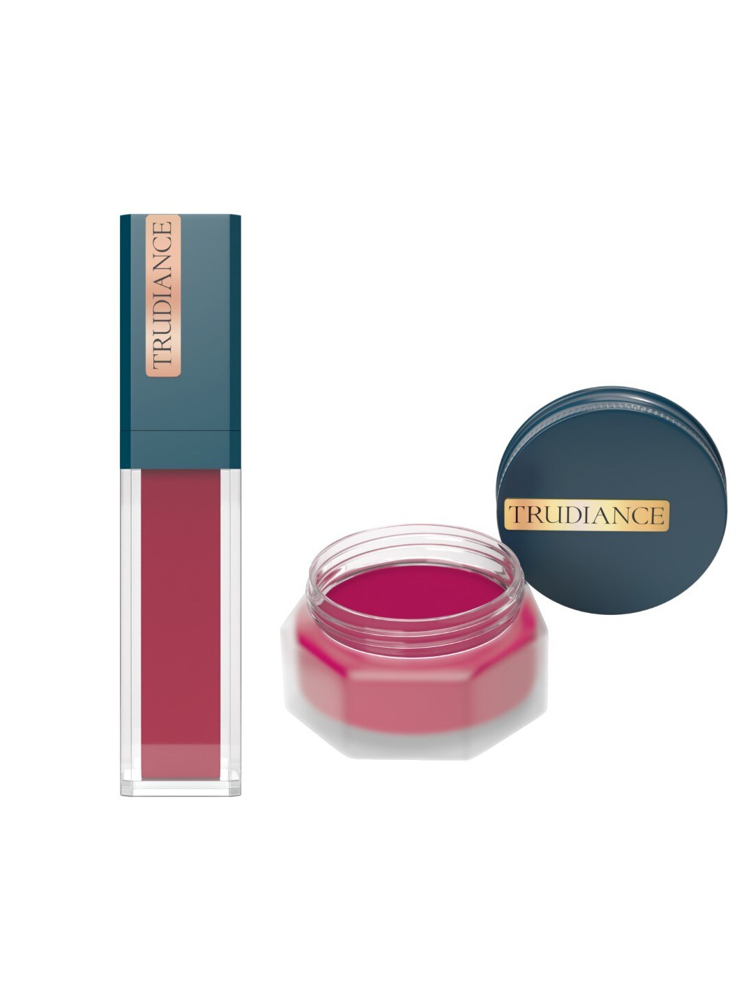 

TRUDIANCE Tint Salve for Lips & Cheeks - Cranberry Crush & Matte Serum Lipstick - Zinnia, Pink