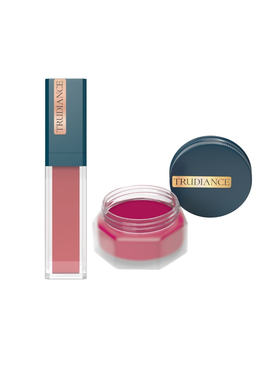 

TRUDIANCE Tint Salve for Lips & Cheeks - Cranberry Crush & Matte Serum Lipstick - Apricola, Maroon