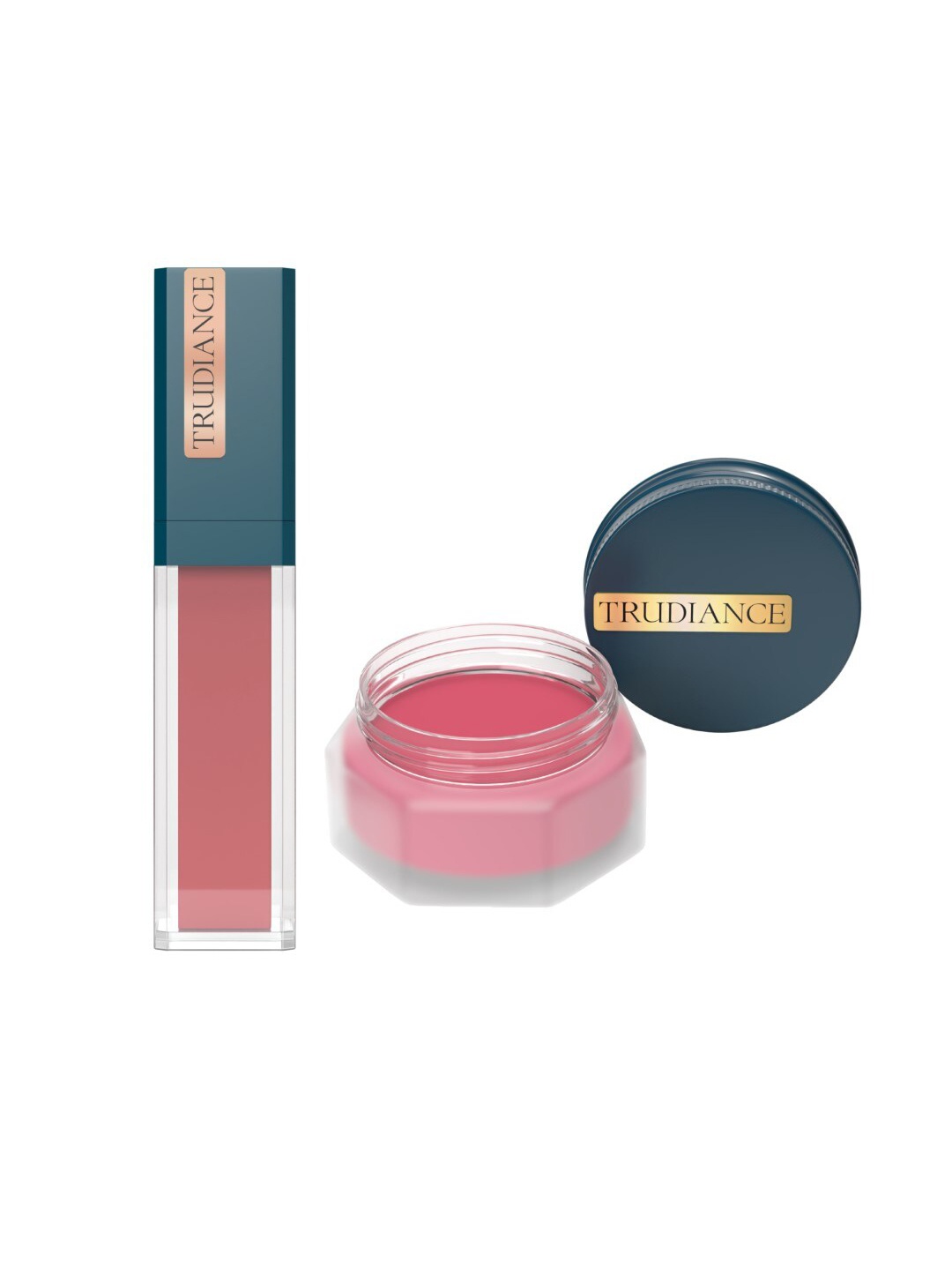 

TRUDIANCE Tint Salve for Lips & Cheeks - Alpine Sunset & Matte Serum Lipstick - Apricola, Pink