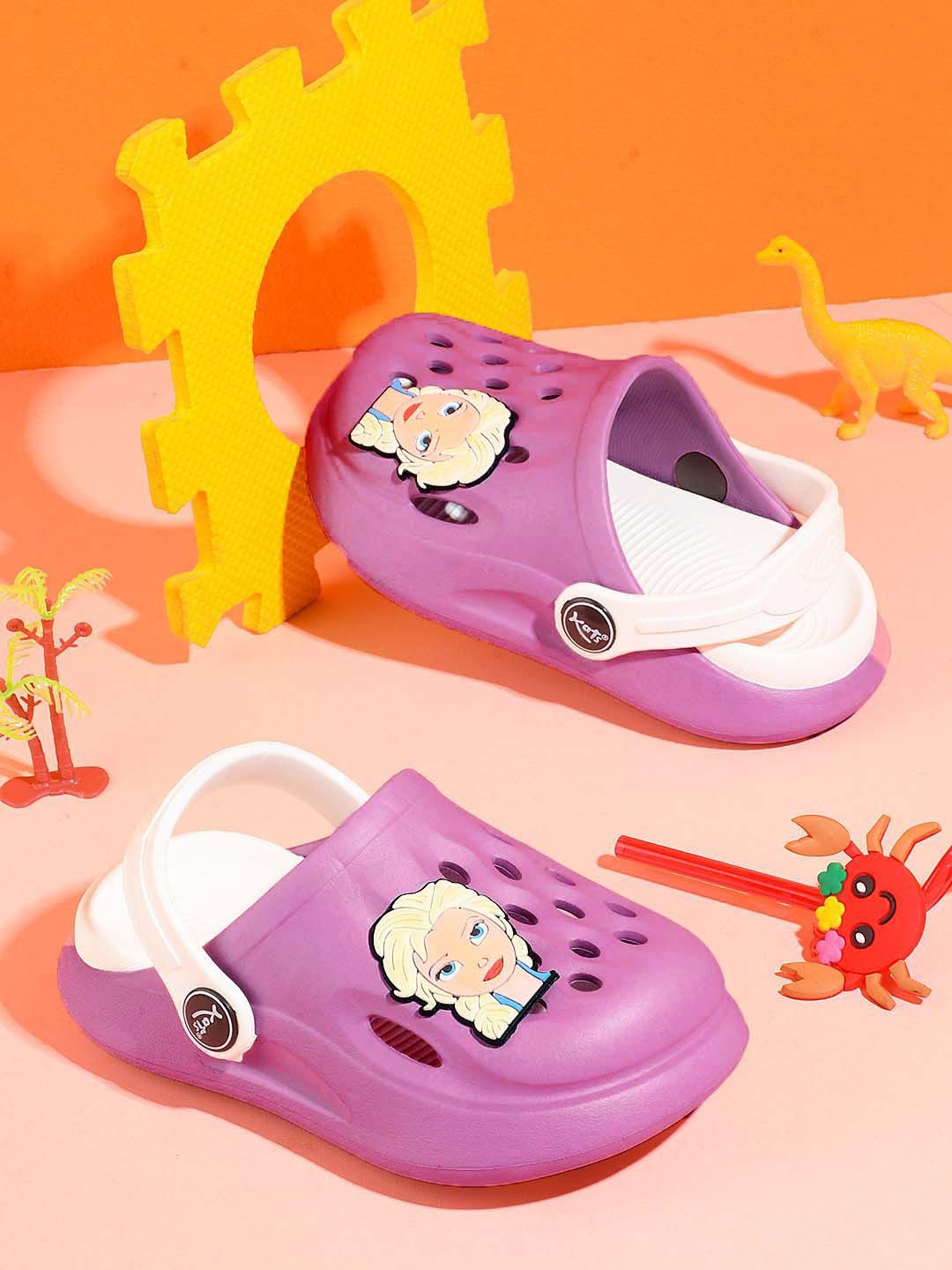 

KATS Kids Cartoon Charm Self Design Clogs, Pink