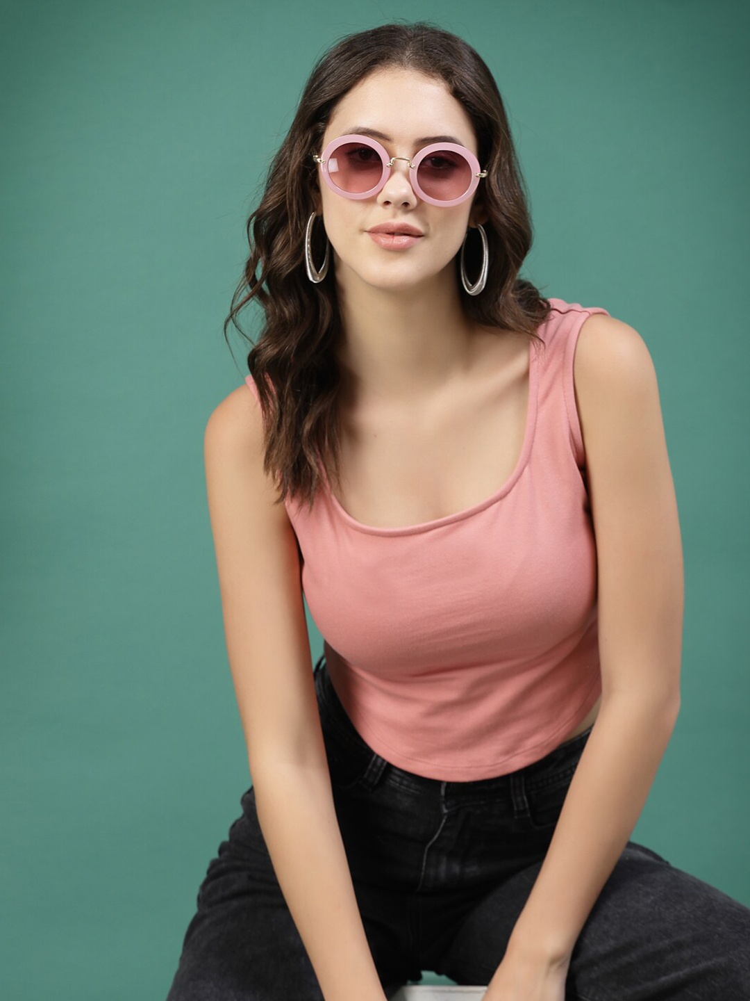 

Rigo Sleeveless Crop Top, Peach