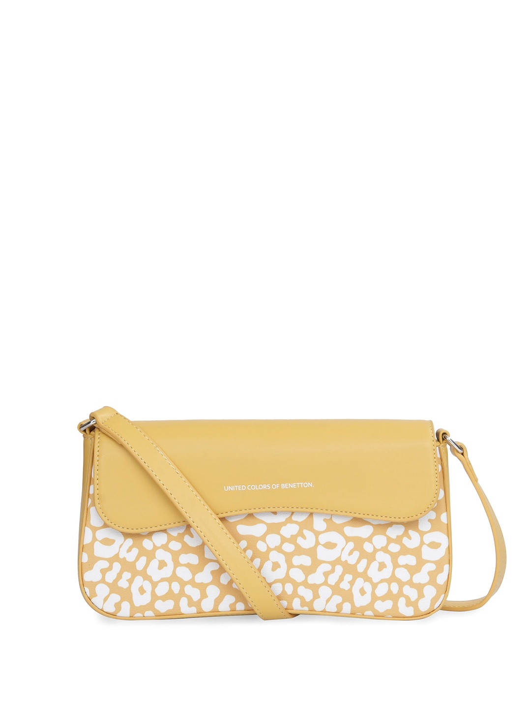 

United Colors of Benetton Animal Printed Baguette Shoulder Bag, Yellow