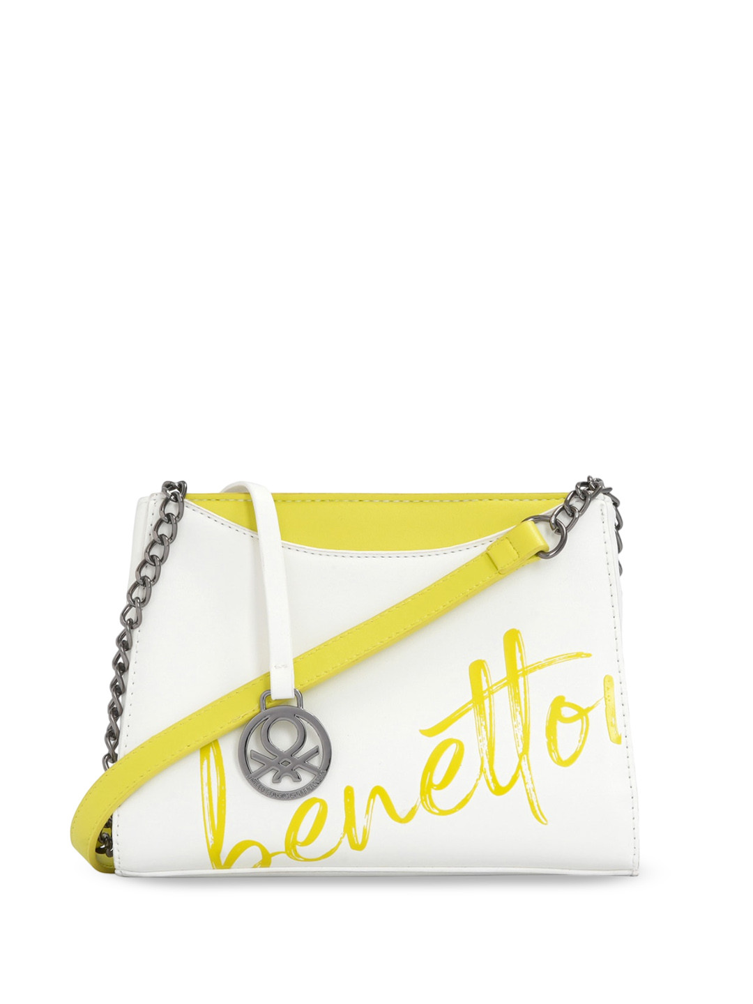 

United Colors of Benetton Structured Sling Bag, White