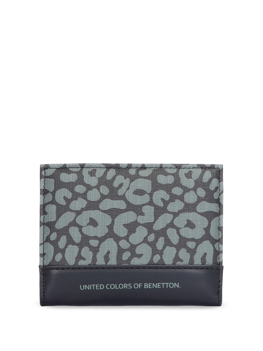 

United Colors of Benetton Abstract Printed Two Fold Wallet, Black