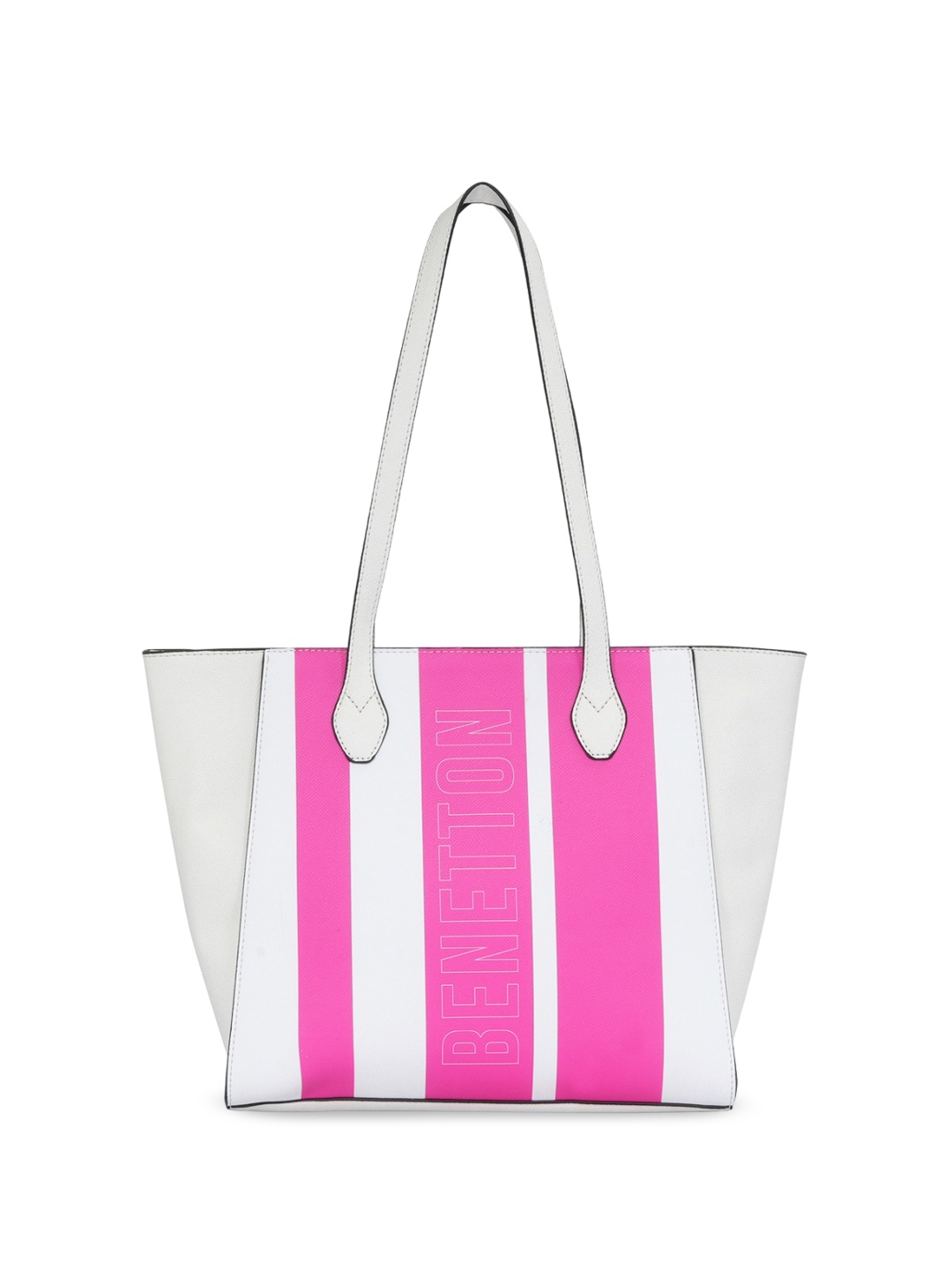 

United Colors of Benetton Striped Structured Shoulder Bag, White