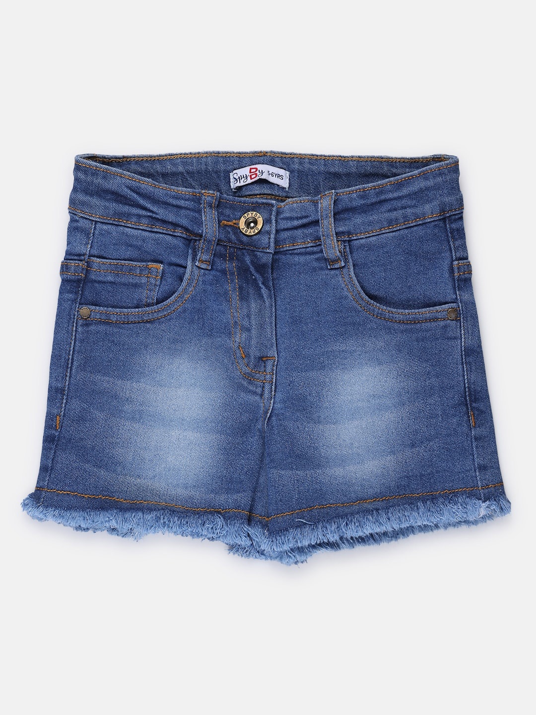 

SPYBY Girls Cotton Denim Shorts, Blue