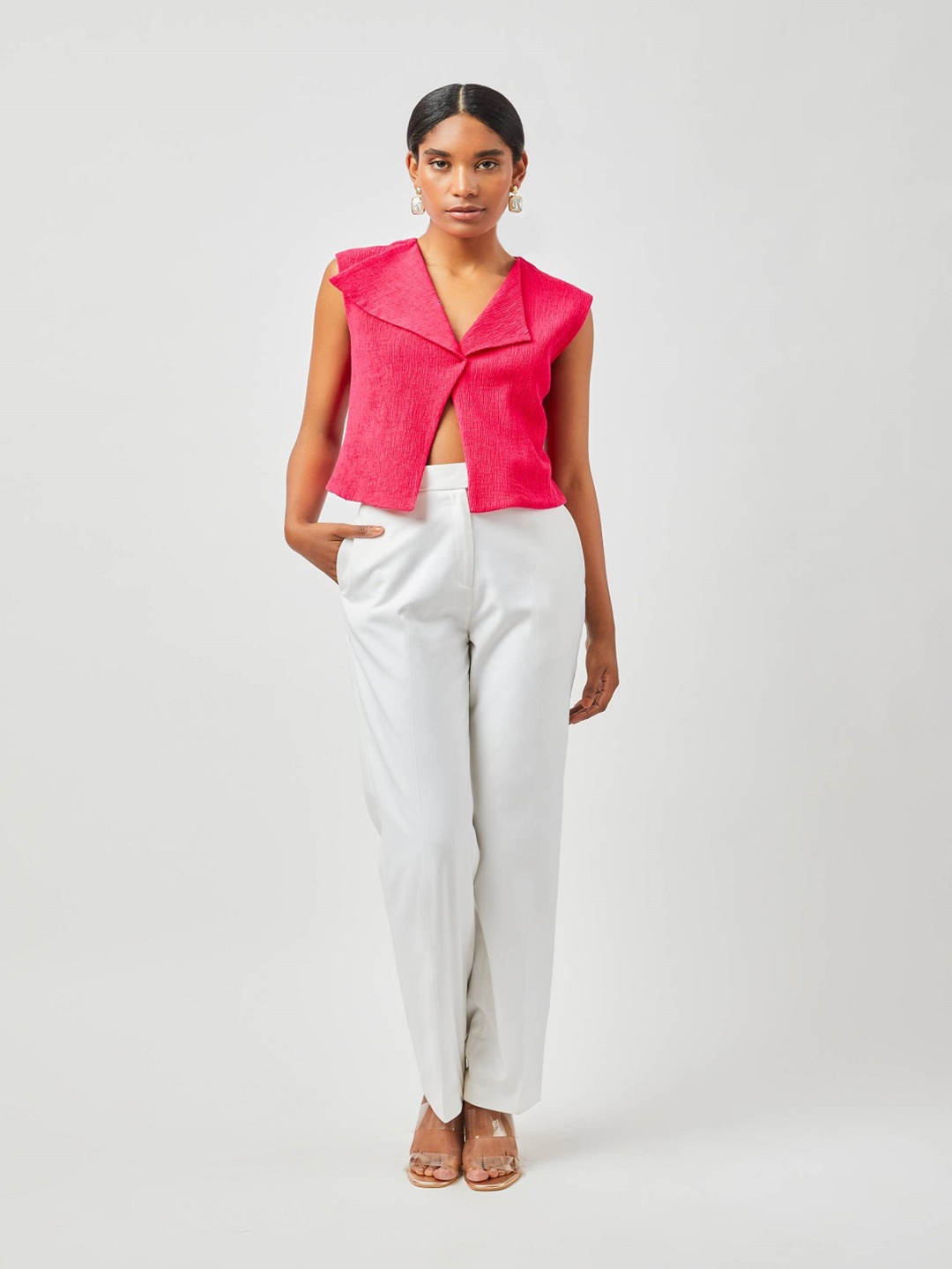 

Contemponari Vest With Trousers Co-Ords, Pink