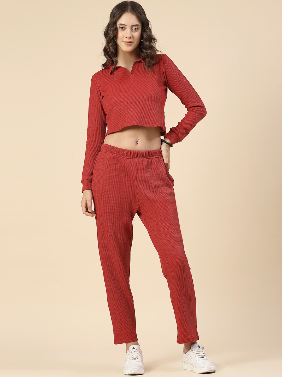 

Rigo Top With Trousers Co-Ords, Maroon