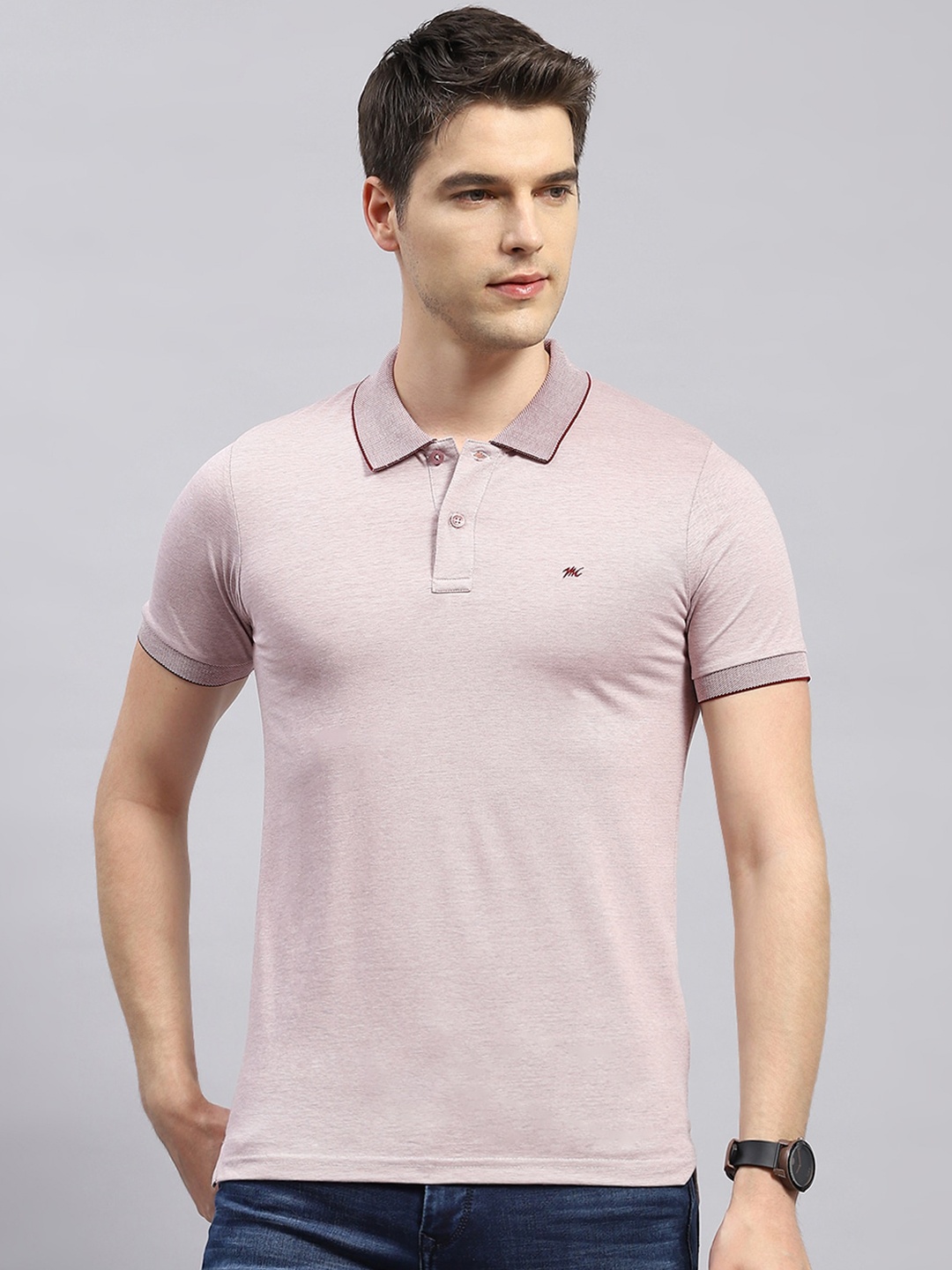 

Monte Carlo Polo Collar T-shirt, Pink