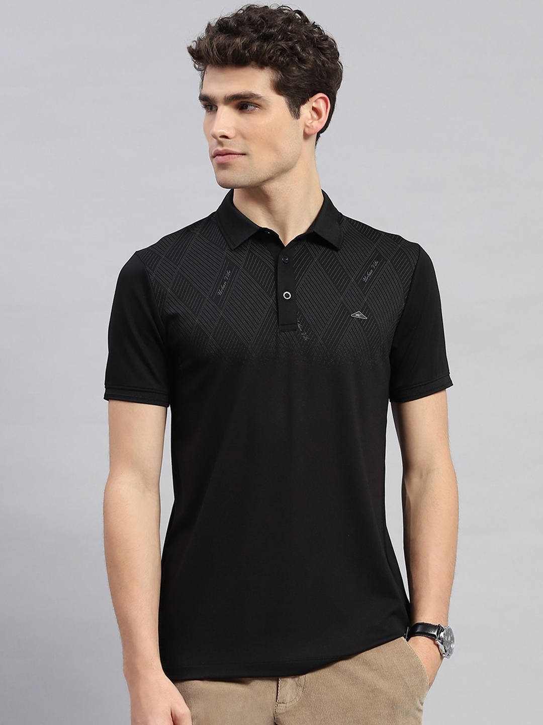

Monte Carlo Short Sleeves Cotton Polo Collar T-shirt, Black