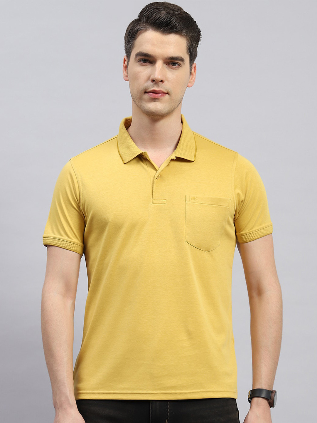 

Monte Carlo Polo Collar Cotton Pockets T-shirt, Yellow