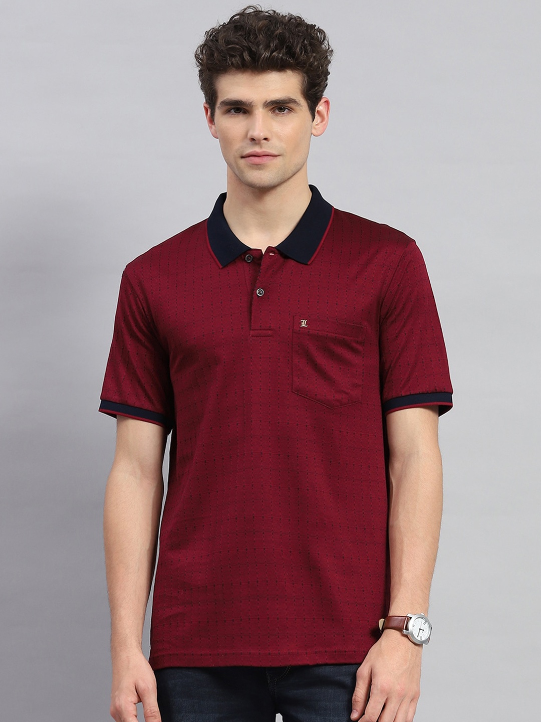

Monte Carlo Polo Collar T-shirt, Maroon