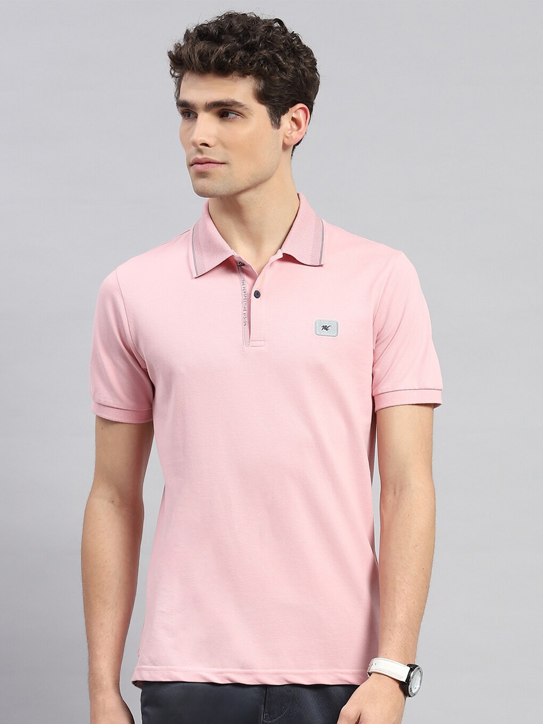 

Monte Carlo Polo Collar Cotton Regular Fit T-shirt, Pink