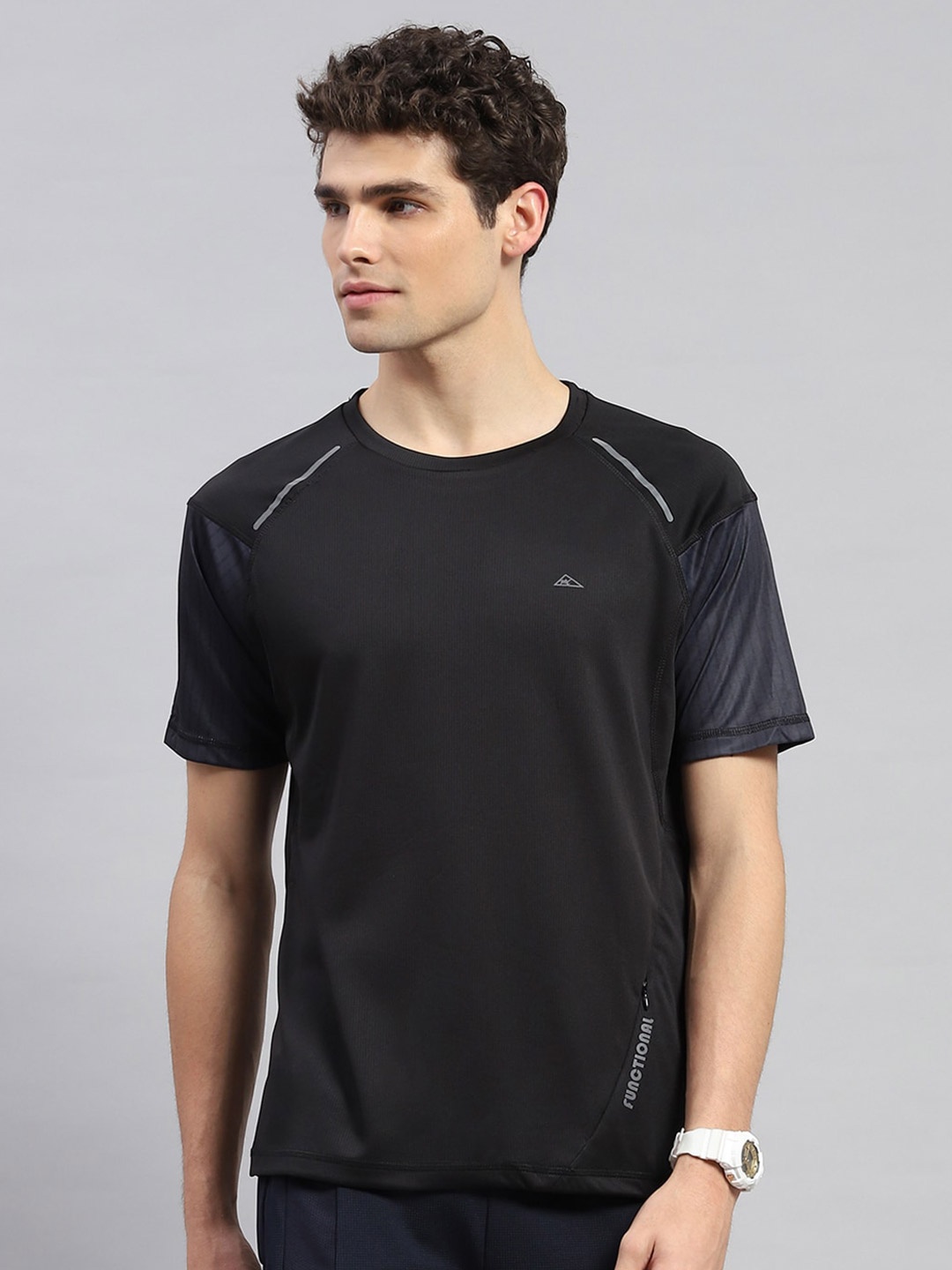 

Monte Carlo Round Neck Cotton T-shirt, Black