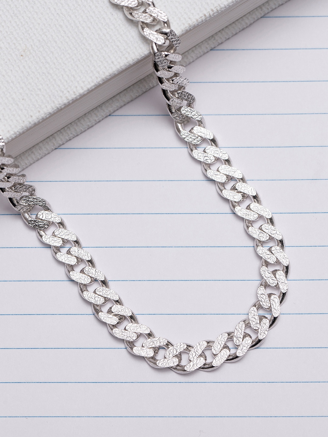 

Zavya Men Rhodium Plated 925 Sterling Silver Curb Chain