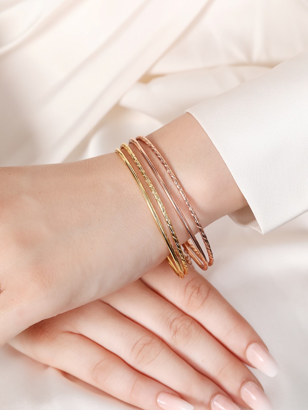 

Zavya Set of 2 Rose Gold-Plated 925 Sterling Silver Multistrand Bracelets