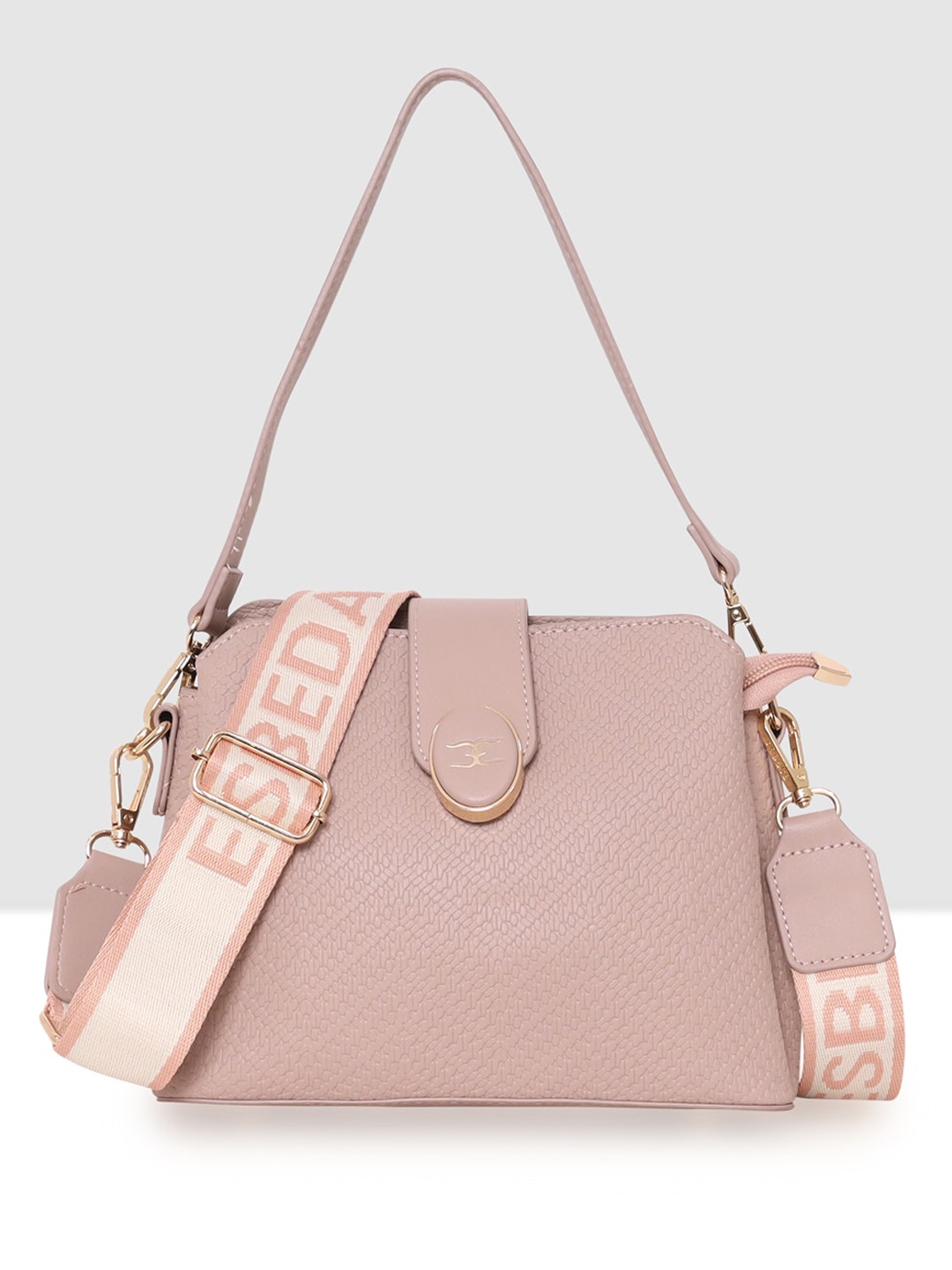 

ESBEDA Textured Structured Sling Bag, Peach