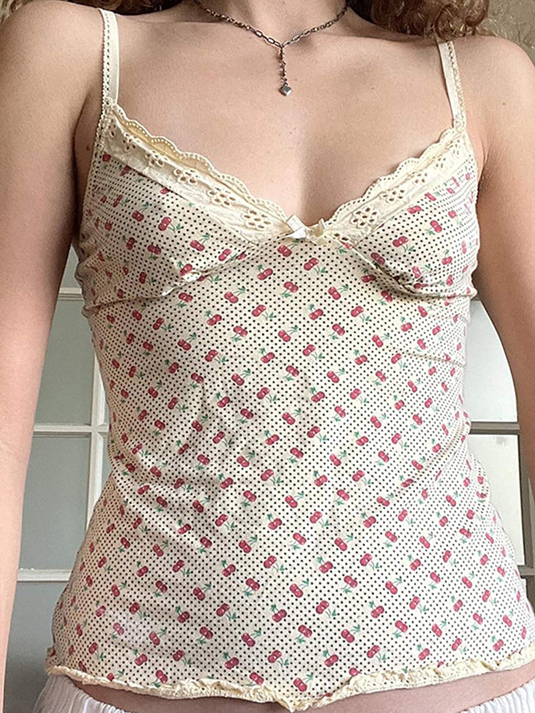 

LULU & SKY Conversational Print Sleeveless Bralette Top, Beige