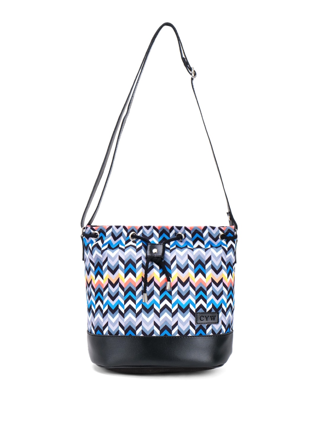 

CYW Geometric Printed Structured Handheld Bag, Blue