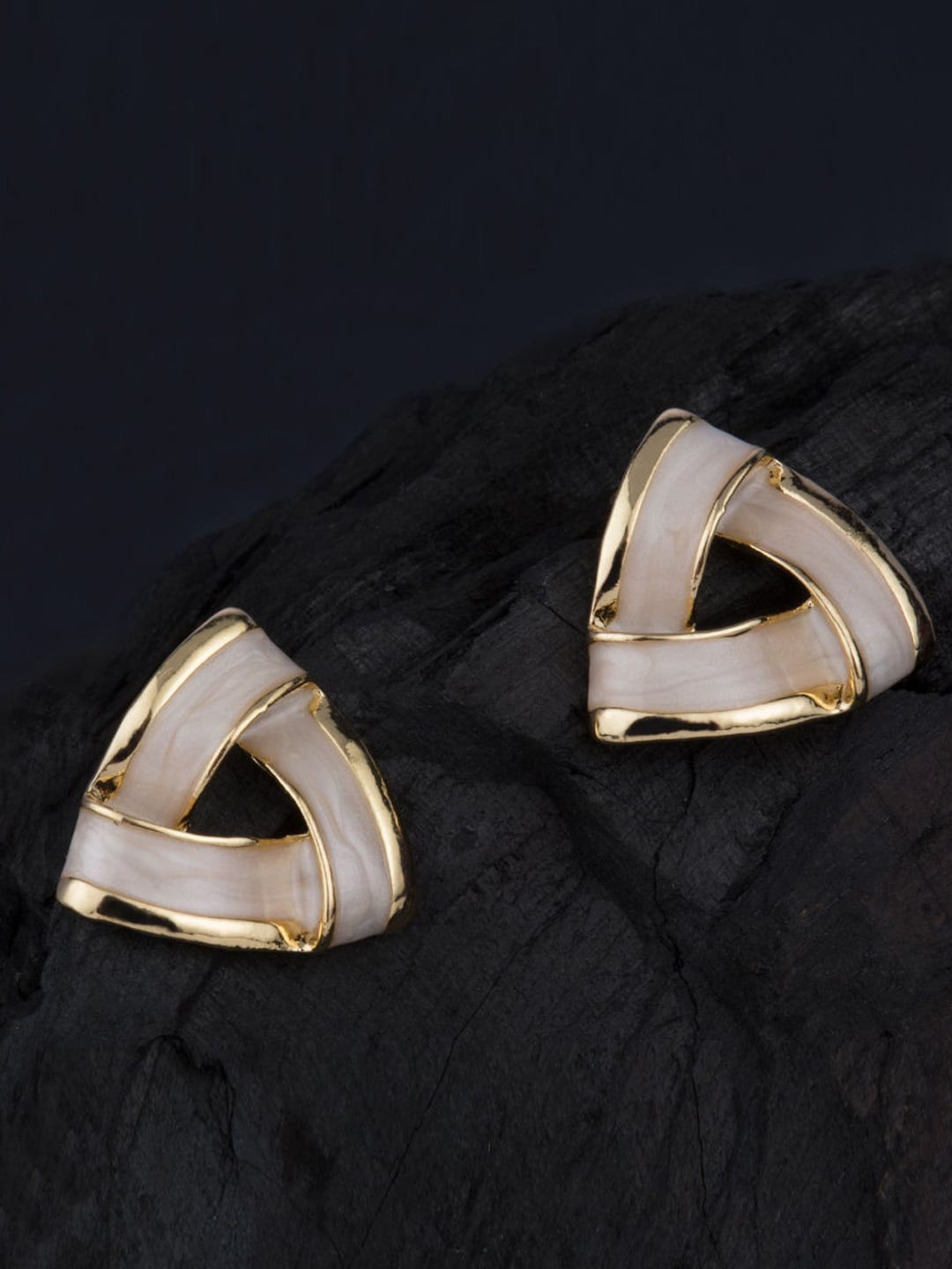 

Xivir Silver Plated Triangular Studs, White