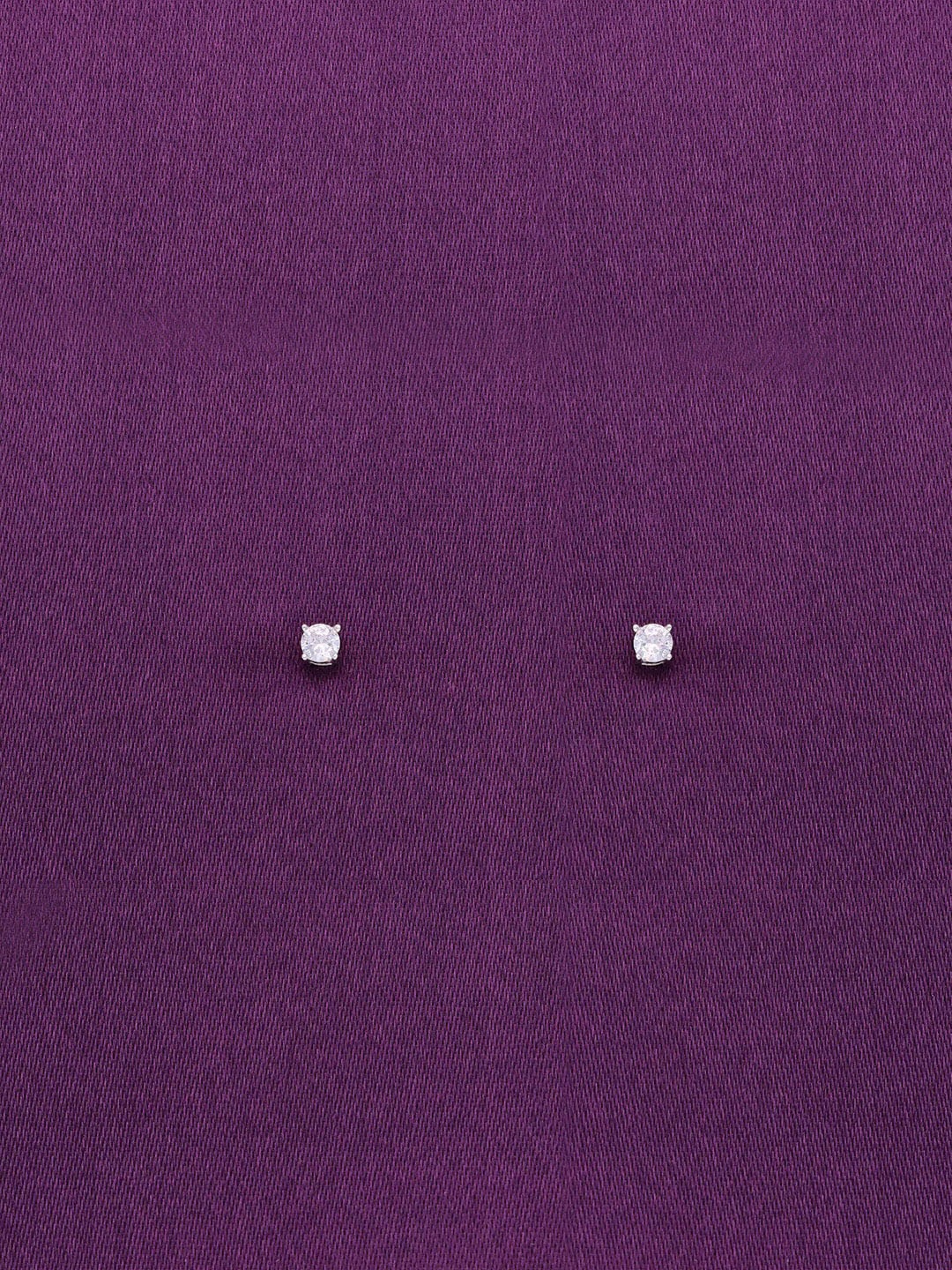 

KAI JEWEL 92.5 Sterling Silver Rhodium-Plated Cubic Zirconia Studded Studs Earrings