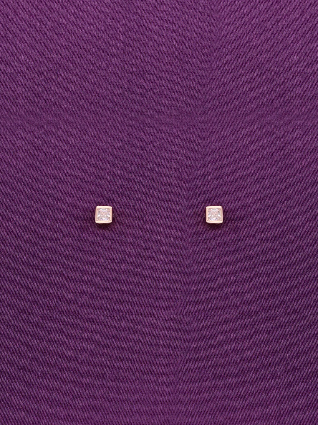 

KAI JEWEL 92.5 Sterling Silver Rhodium-Plated Square Earrings, Rose gold