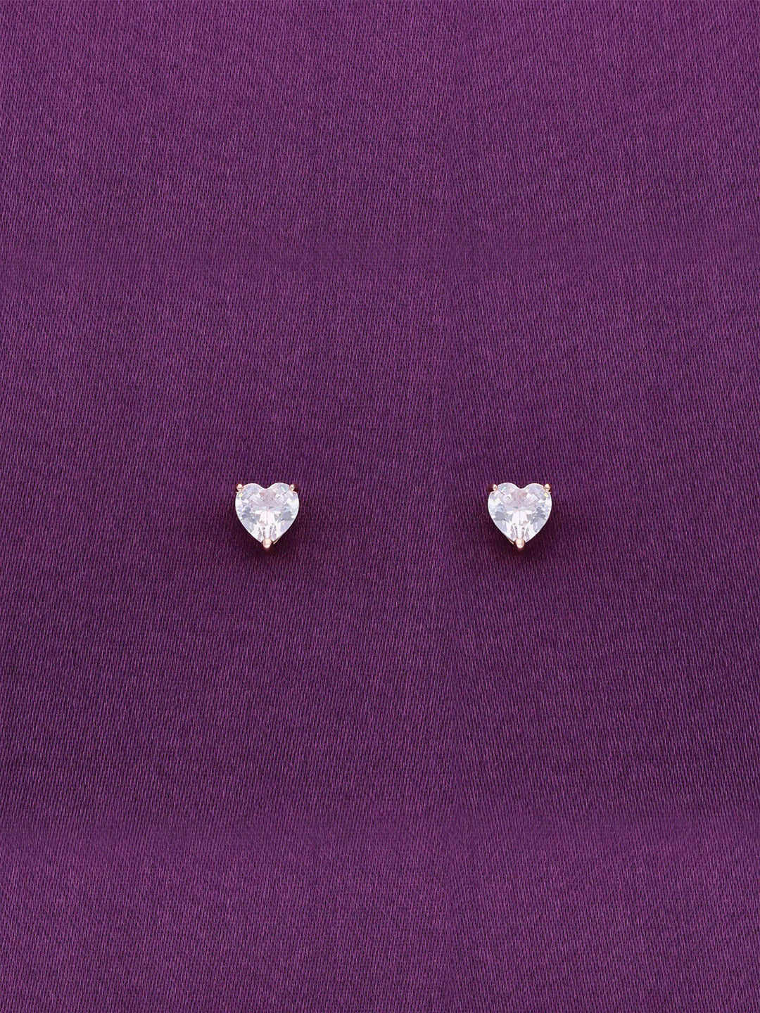 

KAI JEWEL Cubic Zirconia Rose Gold Plated Sterling Silver Studs Earrings